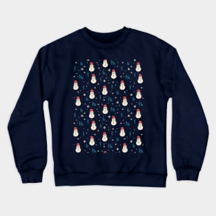 Winter Snowmen Art Pattern Crewneck Sweatshirt